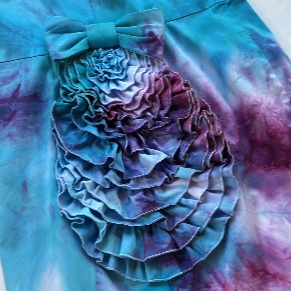 Vintage Betsey Johnson Bow Dress Cupcake Y2k 8 6 Medium Tie Dye Colorful Pride M - Picture 11 of 17